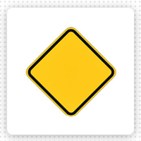 Square traffic sign
