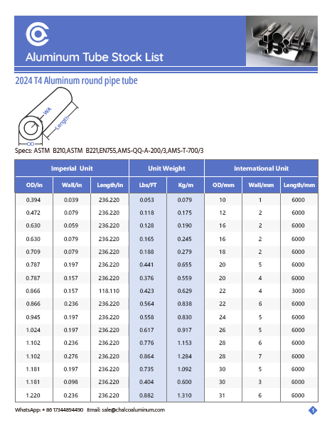 2024 Aluminum Tube
