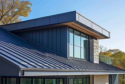 Building facade and corrugated sheets