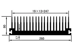 260 mm × 80 mm heat sink extrusion