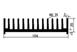 104 mm × 20 mm heat sink extrusion