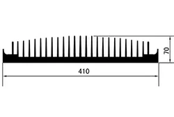 410 mm × 70 mm heat sink extrusion