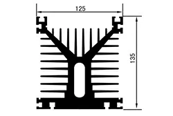 125 mm × 135 mm heat sink extrusion