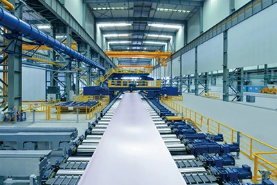 Automatic aluminum coil coating production line in factory