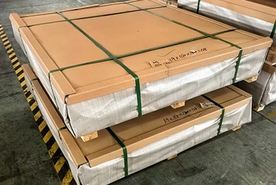 Flat-packed mirror aluminum sheets with protective packaging