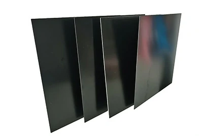 Black anodized aluminum plate