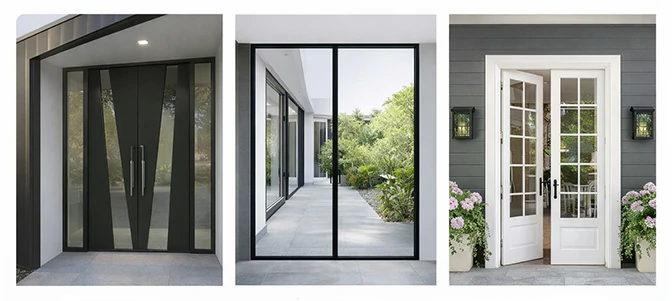 Modern, minimalist, and French door design styles