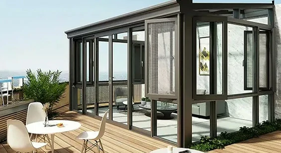Photovoltaic sunroom with smart integration, skylights, shading and ventilation for high-end residences