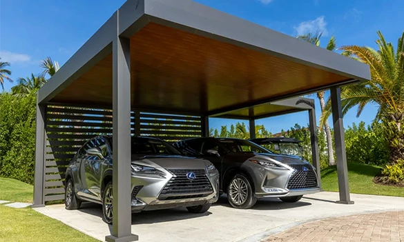 Aluminum carport for residential parking and vehicle protection from sun and rain