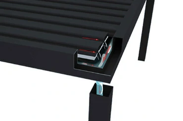 Hidden drainage structure detail for aluminum system with vertical gravity water drainage design