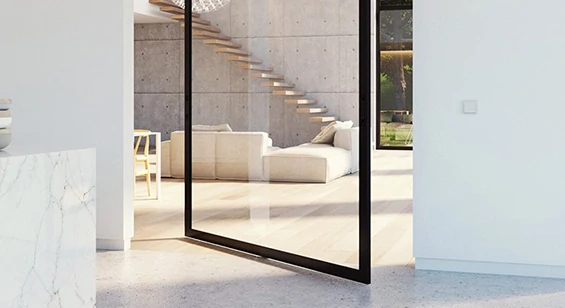 Ultra-narrow frame pivot door for villas, high-end residences, and feature entrances