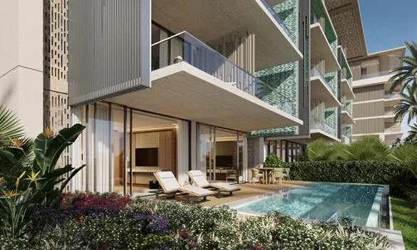 Slimline aluminium doors for hotel balcony and resort spaces