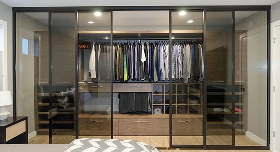 two-track aluminum sliding glass door for patio and balcony