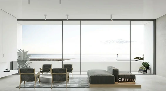 oversized aluminum sliding glass door for villa and commercial openings