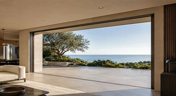 pocket aluminum sliding glass door with hidden panels