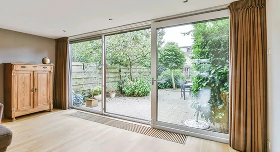 three-track aluminum sliding patio door for wider openings