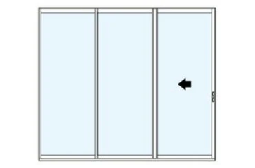 four-panel aluminum sliding glass door with center opening panels