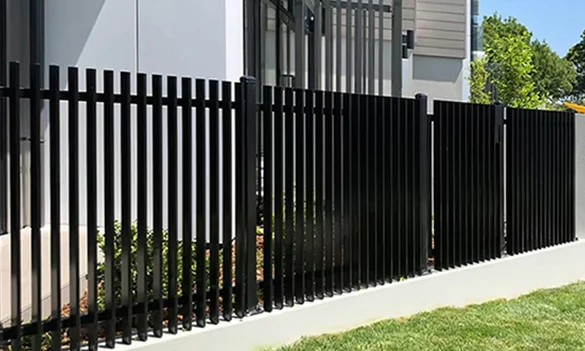 Vertical aluminum slat fence for residential boundaries, community projects and balanced facade design