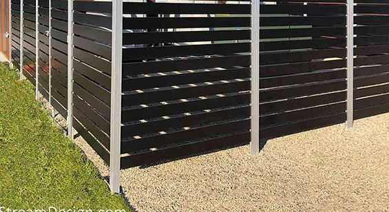 Dig and set aluminum fence post for backyard, garden boundary and side yard fence installation