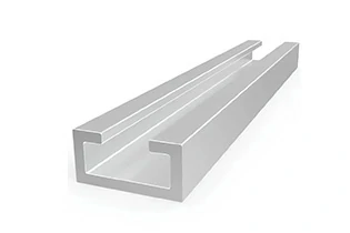 U-shaped aluminum reinforcement channel for fence post support and panel fixing