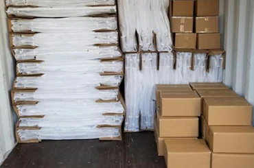 Container loading for aluminum privacy fence systems with project delivery support