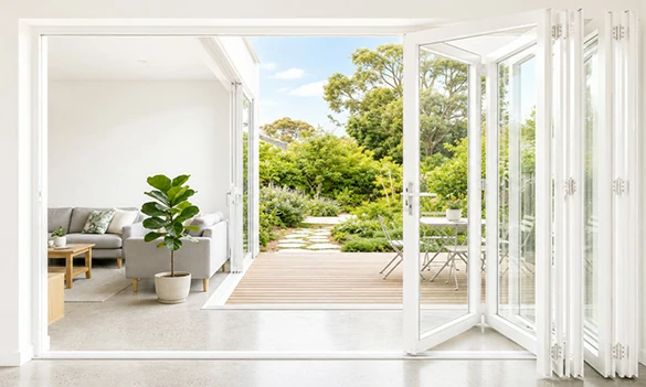 Single-side folding aluminium bifold doors