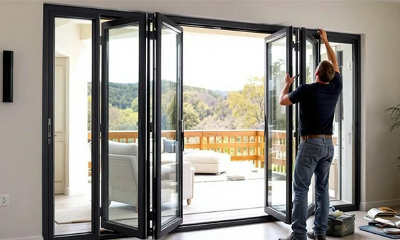 Double-side folding aluminium bifold doors