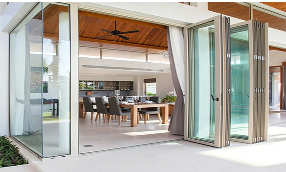 Grey aluminium bifold doors