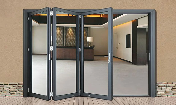 Dark grey aluminium bifold doors