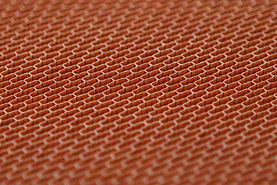 The expanded honeycomb structure allows the panel to bend easily in one direction