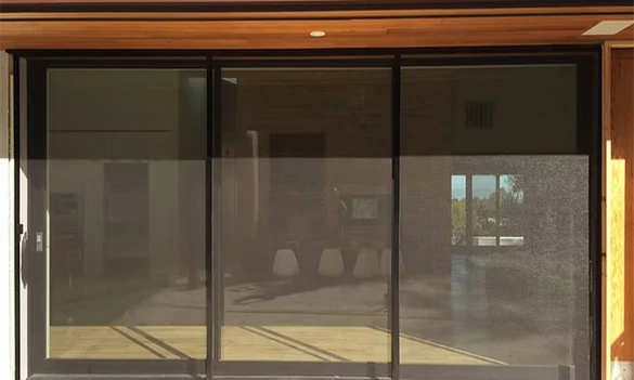 Heavy-duty aluminum screen door with reinforced frame for pets, porch, and commercial entry