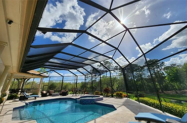 Aluminum screen door for lanai and pool enclosure insect protection