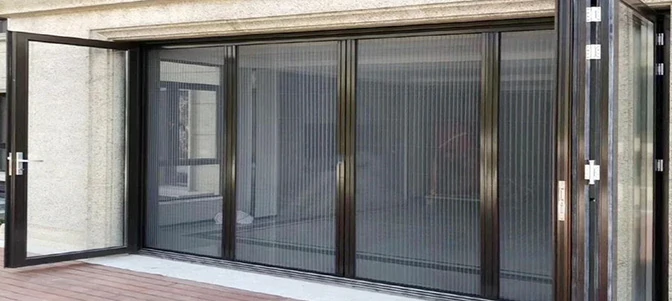 Aluminum storm door with screen for exterior entry weather protection