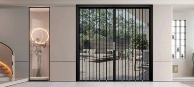 Aluminum security screen door with reinforced frame and security mesh