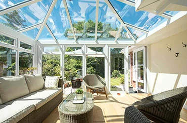 Glass roof aluminum solarium with full daylight design