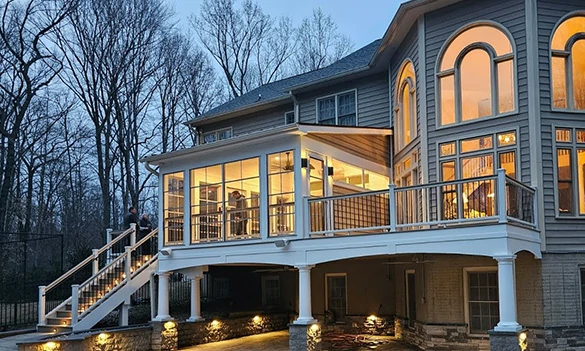 Aluminum porch enclosure system for residential renovation project