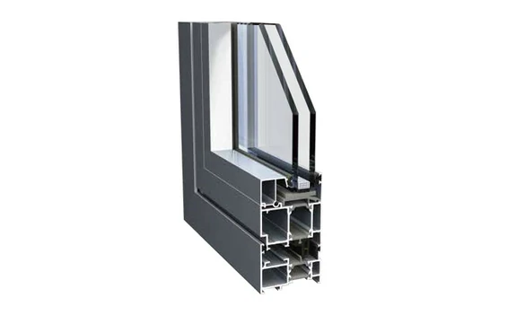 80 slimline aluminium window system with narrow frame and thermal break profile
