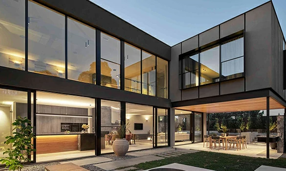 Aluminium folding window for hotel villa terrace and leisure outdoor space