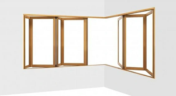 Corner aluminum bifold window for villa restaurant and outdoor bar opening