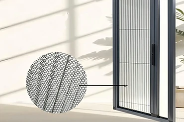 Retractable screen for aluminum bifold window with clear view when opened