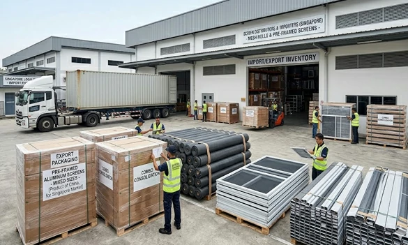 Mesh rolls and pre-framed aluminum window screens for distributors and importers