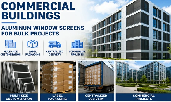 Aluminum window screens for commercial building bulk projects