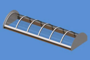 Durchgehendes Aluminiumdachfenster mit durchgehendem Gewölbe für große Dachverglasungen