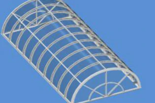 Halbrundes Fassdachfenster mit Aluminiumrahmen