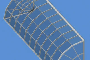 Segmentiertes, viertelrundes Fassgewölbe aus Aluminium Oberlicht