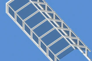 Giebelgang, Aluminium-Oberlicht für architektonisches Dachdesign