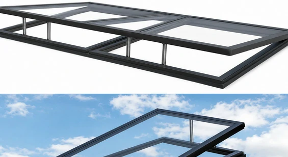 Panorama-Aluminium-Oberlicht mit Mehrmotor-Öffnungssystem