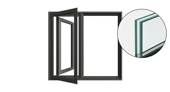 Powder coated aluminium insulated glass windows
