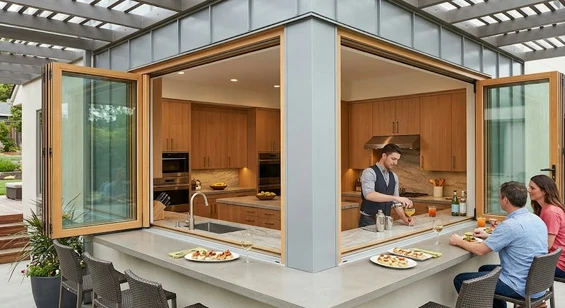 Push out aluminum clad casement window with wood interior for luxury home