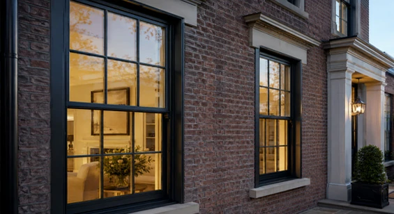 Aluminum clad 90 degree corner window for villa and modern home